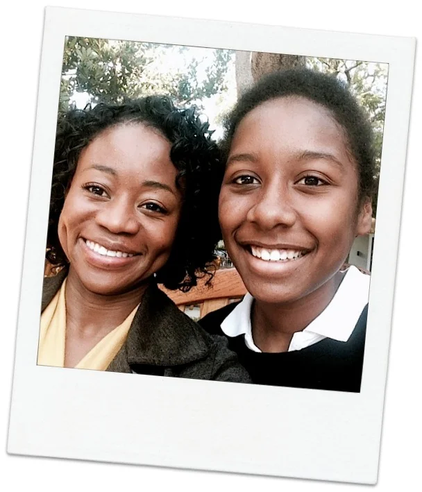 Happy student and parent